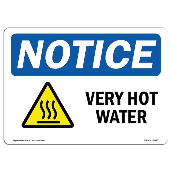 OSHA, Very Hot Water, 5in X 3.5in, 10PK, 5" W, 3.5" H, Landscape, PK10, OS-NS-D-35-L-18872-10PK